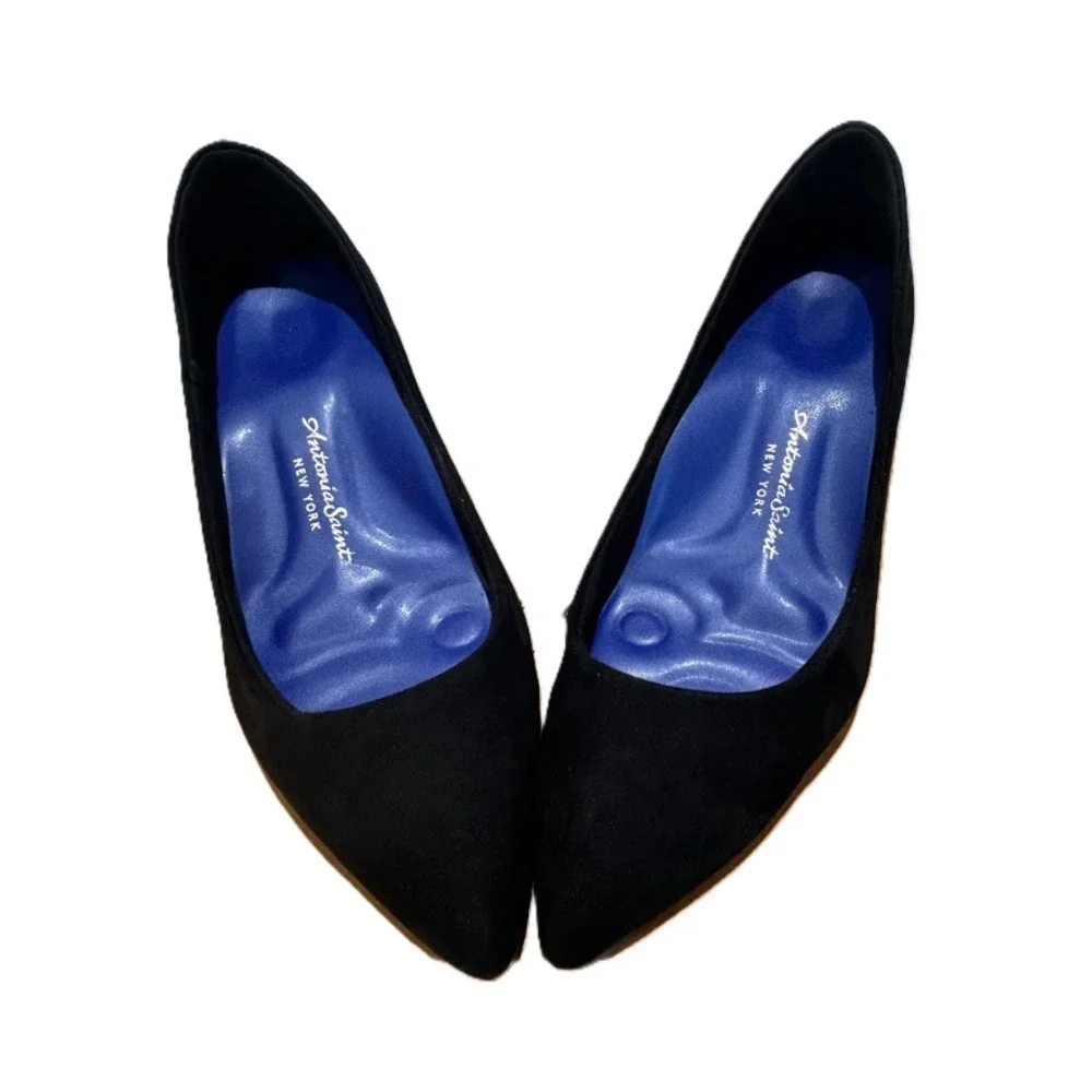 Antonia Saint‎ NY Vicki Heels 60MM Black Ultra Suede, Size 5.5